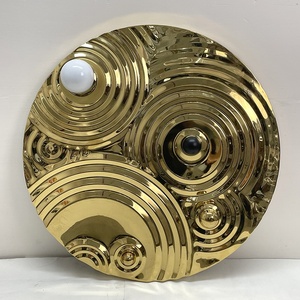 Gran oferta círculo oro gota de agua <span class=keywords><strong>estilo</strong></span> <span class=keywords><strong>Industrial</strong></span> rústico Metal 3D decoración de pared para decoración de Hotel - Product Image 2