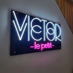 Personalizado led light up sign loja business logo design display publicidade placa luz led néon sinal para o nome da empresa