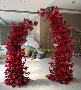 FAR020 grosir klakson lengkungan pernikahan dengan latar belakang bunga klakson lengkungan bunga buatan untuk dekorasi acara - Product Image 3