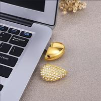 2,0 interfaz collar forma de corazón Pendrive 4GB 8GB 16GB 32GB 64GB 128GB almacenamiento Metal hermoso diamante personalizado USB Flash Drive