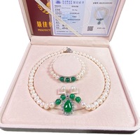 Collier de perles Mama Ensemble de boucles d'oreilles et bracelets Cadeau de fête des mères Collier de perles d'eau douce Collier ras du cou à chaîne de perles baroques