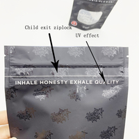 Mylar noir mat 1 livre zip-lock Logo personnalisé pochette refermable fermeture éclair fermeture éclair colorée vente en gros de sac résistant aux enfants debout