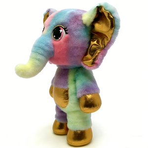 Peluche d'éléphant, peluche d'éléphant scintillante, peluche dégradée arc-en-ciel, peluche à accents métalliques, peluche d'éléphant fantastique - Product Image 1