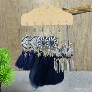 Fashion Dangle Earrings Alloy Bohemia Feather <b>Drop</b> Women's Party Jewelry - Product Image 2