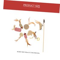 Vente en gros de sept pièces Bâton et cloche pour chat Jouet de dentition en laine de souris avec plumes Boîte-cadeau pour mât pour chat