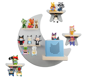 Tonies Starter Figures Moon 3 Stars Design Boîte à musique compatible magnétique Chambre de bébé pour enfants Étagère <span class=keywords><strong>Toniebox</strong></span> en bois - Product Image 1