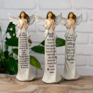 Reçine dua melek heykeli fildişi reçine masa heykelcik