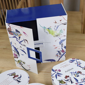 Boîte rigide de luxe à double ouverture personnalisée pour ensemble de soins de la peau avec insert et porte magnétique - Product Image 5