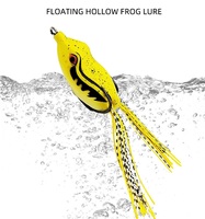 Leurre de pêche flottant de surface de haute qualité 6cm 14g, grenouille en caoutchouc colorée, appât souple bionique pour poissons d'eau douce (lac, ruisseau, rivière)