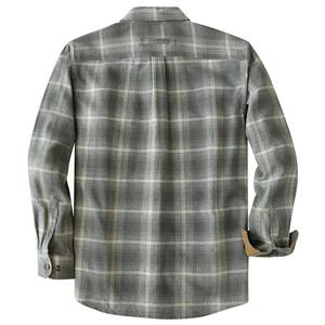 OEM Chemise à carreaux en flanelle épaisse à manches longues pour hommes Chemise boutonnée Automne Hiver Chemises en flanelle gris clair et crème de grande taille - Product Image 2
