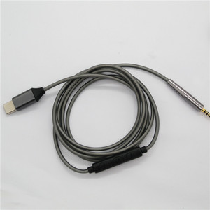 Cable de audio trenzado de 120 cm, color gris frío, con núcleo de cobre estañado y TPE trenzado para dispositivos digitales - Product Image 3