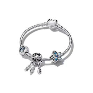 Pulsera Atrapasueños Vintage de Plata de Ley 925 con Baño de Platino, Diseño de Viaje Oceánico y Cuento de Hadas Estrellado, Regalo para Aniversarios - Product Image 2