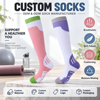 Chaussettes de compression graduée pour femmes 20-30 mmHg, hauteur genou, pour la récupération sportive, les voyages et la circulation debout