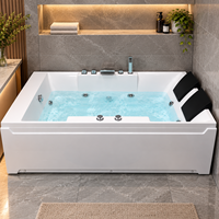 Baignoires de massage de luxe pour une personne blanches modernes Lazy Spa Whirlpool Application autoportante avec égouttoir pour accessoire de salle de bain