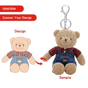 Op maat gemaakte knuffels fabrikant schattige beer pluche sleutelhanger sleutelhanger knuffels dieren - Product Image 6