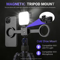 Support de téléphone magnétique double réglable à 360° pour appareil photo, trépied avec base de type Arca, en alliage d'aluminium, à dégagement rapide et léger