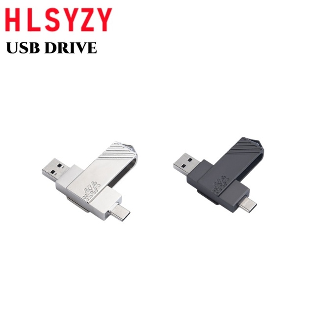 Swivel Type C Dual USB C Thumbdrive Fast Speed USB 3.0  2.0 Usb Flash Drives 64 128 GB for Phone Tablet,Computer,Mac
