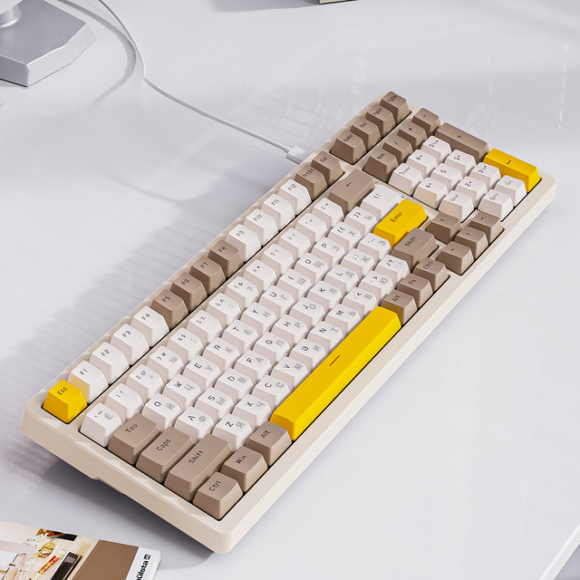 Free Wolf K3 MAX Russian Mechanical Keyboard 100-key Customized Hot Plug Shaft Game Computer Russian Mechanical Keyboard