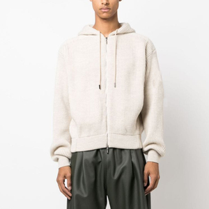 Full Zip Hoodies Heavyweight French Terry High Quality Cotton Full Zip up Hoodie Custom Knit Hoodie Zip up <strong>Cardigan</strong> Sweater - Product Image 1