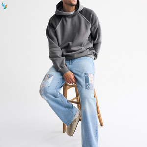 Sweat-shirt à capuche ample rétro sportif en molleton épais <span class=keywords><strong>de</strong></span> coton <span class=keywords><strong>de</strong></span> haute qualité pour hommes - Product Image 5