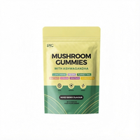 Gummies aux champignons Plant People WonderFocus Lion's Mane Cordyceps Ashwagandha 60 unités Soutien immunitaire Sans sucre Végétalien Saveur agrumes