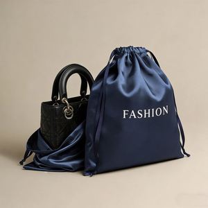 Custom Logo Satin <b>Drawstring</b> Bag Gift Packaging Bags Perfume Clothing Dust Bag Jewelry <b>Pouch</b> Multi-Color Luxury Silk Satin Bag - Product Image 4