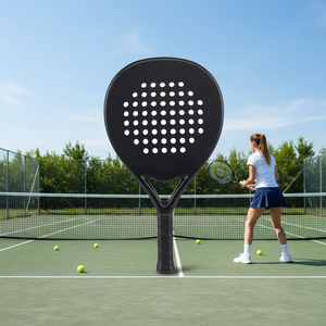 Raquette de padel sportive personnalisée en usine, en fibre de carbone 3K/12K/18K, nylon EVA, légère, haute résistance, tête en diamant - Product Image 3