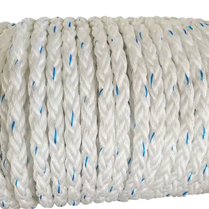 High Strength White Nylon 8 Strands Cord Braided Mooring Rope