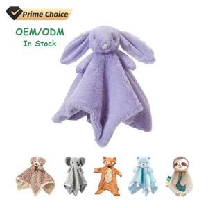 Cadeau jouet CE OEM en forme d'animal personnalisé pour bébé couette lapin couverture de sécurité adorable serviette de couchage pour nouveau-né - Product Image 3