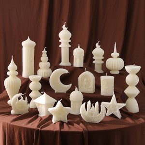 Candele Decorative per Feste in Casa per Eid e Ramadan, Disponibili Candele Profumate Musulmane 3D a Forma di Luna, Stella e Castello in Cera di Soia per Aromaterapia - Product Image 1