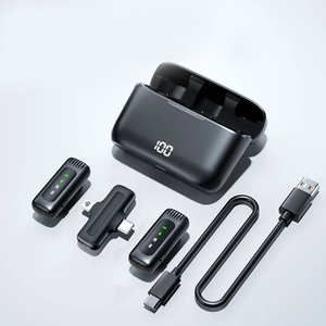 Lavalier 2 in 1マイクビデオ録画屋外録音ラジオノイズキャンセル充電ケースミニマイク - Product Image 4