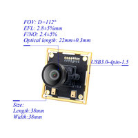 Module de caméra USB3.0 personnalisé en usine, capteur CMOS MX335, 96 degrés sans distorsion, résolution 2592x1944, fréquence d'images 30 ips pour le visage