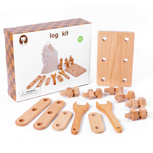 MONTESSEO fai da te Set di giochi in <span class=keywords><strong>legno</strong></span> fingere cassetta degli <span class=keywords><strong>attrezzi</strong></span> e Kit per Makeup Doctor Bag per età 2-9 con confezione di colore per coltivazione di interesse - Product Image 1