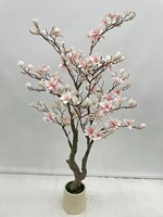 Nueva Decoración para Hogar, Jardín y Bodas, Planta de Flores de Interior y Exterior, Árbol de Magnolia y Orquídea Artificial de Seda
