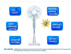Accueil appareil 12V solaire ventilateur sur pied rechargeable de charge batterie ventilateur 16 Pouces AC DC ventilateur sur pied USB Port Avec Télécommande - Product Image 5