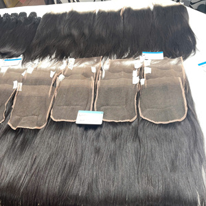 Bundles de cheveux humains alignés sur les cuticules avec fermeture à lacet 5x5 HD dentelle toutes tailles 100% cheveux bruts vietnamiens pour faire des perruques cheveux humains - Product Image 4