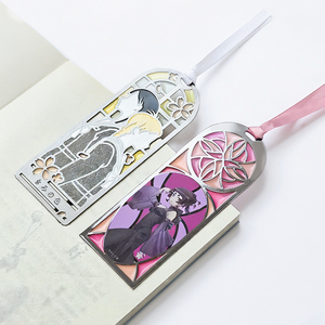 Marcapáginas de Metal Personalizados <span class=keywords><strong>con</strong></span> Diseño de Anime, Marcapáginas de Latón <span class=keywords><strong>con</strong></span> Esmalte de Vidrio Hueco y Cinta, Marcapáginas de Dibujos Animados Personalizados - Product Image 5