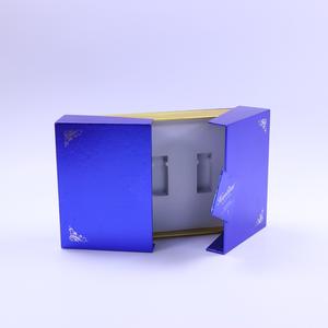 Boîte d'emballage rigide à double ouverture en carton gris personnalisable de luxe pour produits de beauté médicale, y compris les flacons et les ampoules - Product Image 4