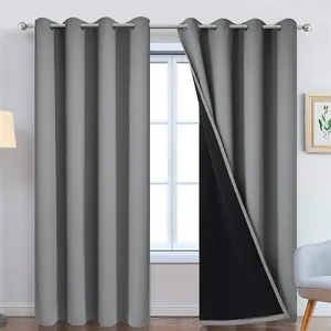 100% Blackout Curtains Thick Layers Heat And Full Light Blocking Soft Thermal Insulated Drapes For Bedroom Living Room