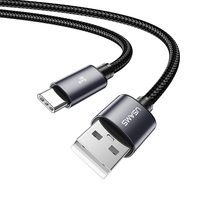 Kabel Pengisi Daya USAMS Terbaru Ready Stock Al-Alloy Tipe C 3A Fast Charger Kabel Usb C untuk Samsung Huawei iPhone