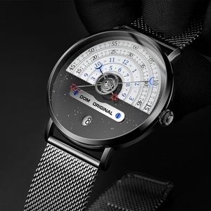 Montre pour homme, étanche, montre-bracelet lumineuse, montre à quartz créative et unique avec motif soleil-lune-étoiles - Product Image 1