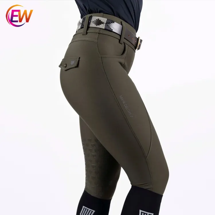 EW Equine Customized High Waist Belt loops Full Seat Grip Silicone Riding Horse Nicole Compression Breeches