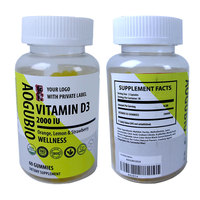 Groothandel op maat gemaakte vitamine C D3 multivitamine gummies met gemengde fruitsmaak, kauwgom snoepjes voor supplementen, OEM private label service