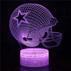 NFL Lampe 7 Farben Dallas Cowboys Schlafen LED Lampara Acryl Nachtlicht