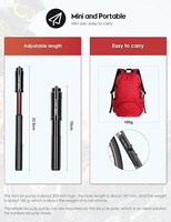 FAST Steel & Aluminum Mini Smart Bike Tire Pump with >160PSI Schrader Valve-Durable & Lightweight