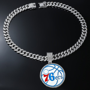 Hot Selling Popular Design Hiphop Style Geometric <b>Basketball</b> Pendant Necklace Men's Alloy Necklace Fashion Jewelry Wholesale - Product Image 4