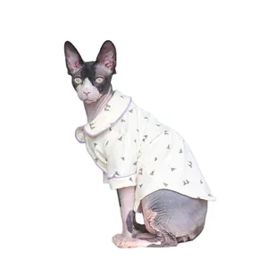 S-2XL Shirt Pet Clothes Cute Printed Sphynx Cat Clothes Super Soft Cotton Pet Clothes