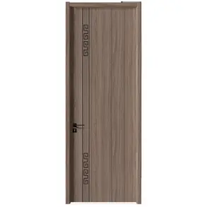 Venta caliente moda último diseño de madera puerta moderna dormitorio tipo personalizado PVC melamina acabado puertas interiores