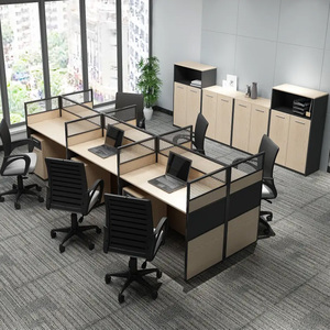 Bureau de travail moderne de luxe pour 2 à 6 personnes Dessus MFC durable et cadre en métal pour une collaboration efficace au bureau ou dans une villa - Product Image 4