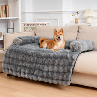 Coussin de lit pour chien de grande taille, moderne et élégant, en peluche chaude, avec mousse à mémoire de forme douce et antidérapante, pour cages rectangulaires, adapté aux races plus grandes.